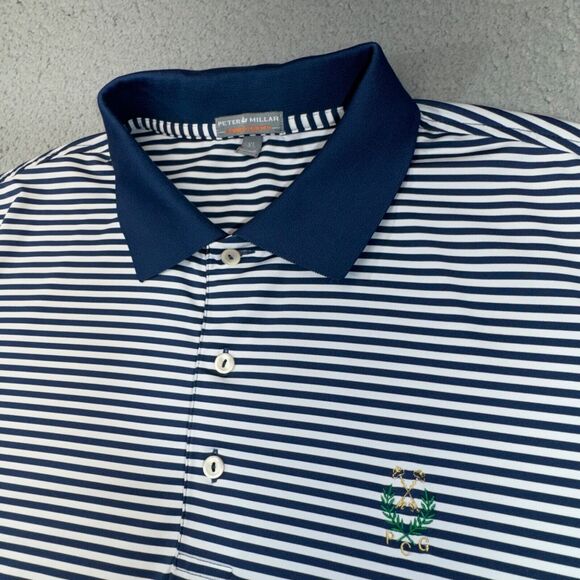 Peter Millar Polo Shirt Men‎ Extra Large Blue Peachtree Golf Club Summer Comfort - Picture 6 of 16